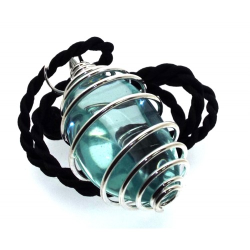 Blue Obsidian Gemstone Spiral Pendant